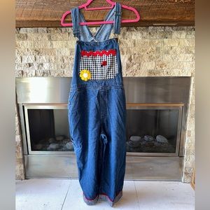 Women’s Overalls Ladybug Flower Size Large